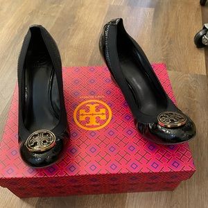 Tory Burch Black Wedged Heels